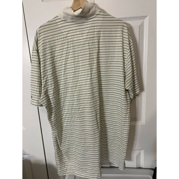 Nike Tiger Woods Collection Dri-Fit Golf Polo SzXL White Green Striped Escondido - Picture 6 of 6